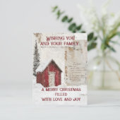 Winter Nordic Barn Kerstkaarten Feestdagenkaart (Staand voorkant)