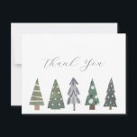 Winter Nordic Christmas Trees Dank u Opmerking Kaa Bedankkaart<br><div class="desc">Winter Nordic Christmas Trees Thank You Note Kaarten Deze elegante,  winterse,  bloemige beautykaart is de perfecte manier om je waardering uit te drukken aan vrienden,  familie en collega's.</div>