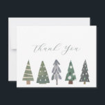 Winter Nordic Christmas Trees Dank u Opmerking Kaa Bedankkaart<br><div class="desc">Winter Nordic Christmas Trees Thank You Note Kaarten Deze elegante,  winterse,  bloemige beautykaart is de perfecte manier om je waardering uit te drukken aan vrienden,  familie en collega's.</div>