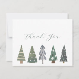 Winter Nordic Christmas Trees Dank u Opmerking Kaa Bedankkaart