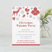 Winter Nordic Cute Kerst Pyjama Feest Kaart (Staand voorkant)