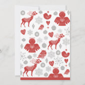 Winter Nordic Cute Kerst Pyjama Feest Kaart (Achterkant)