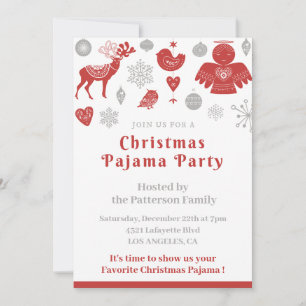 Winter Nordic Cute Kerst Pyjama Feest Kaart