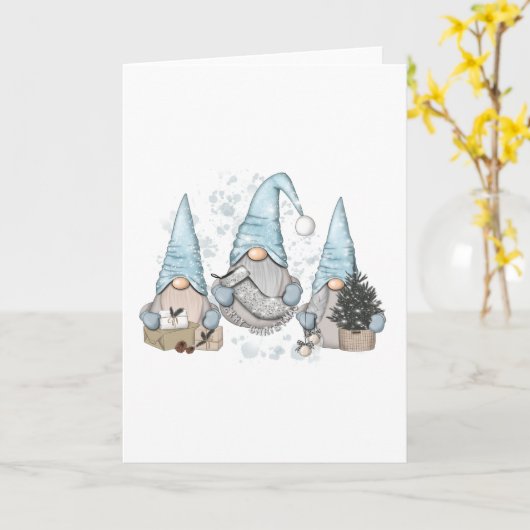 Winter Nordic Gnomes Kaart (Gele Bloem)