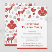 Winter Nordic Schattige Kerst Pyjama Party Kaart (Voorkant / Achterkant)