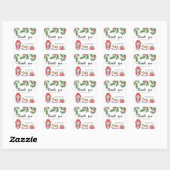 Winter Notenkraker bedankt Vierkante Sticker (Vel)
