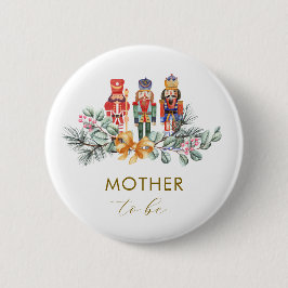 Winter Notenkraker Moeder Worden Baby Shower Ronde Button 5,7 Cm