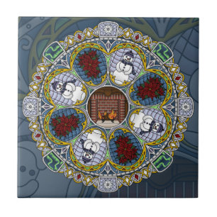 Winter Nouveau Tile Tegeltje