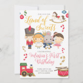 Winter Nutkraker Birthday Invitation Kaart (Voorkant)