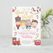 Winter Nutkraker Birthday Invitation Kaart (Staand voorkant)