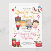 Winter Nutkraker Birthday Invitation Kaart (Voorkant / Achterkant)