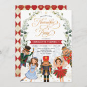 Winter Nutkraker Greenery Wreath Birthday Party Kaart (Voorkant / Achterkant)