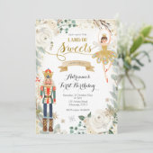 Winter Nutkraker Land van zoet Birthday Invitati Kaart (Staand voorkant)