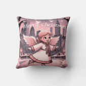 Winter NYC Angel Schaatsen Kussen (Achterkant)