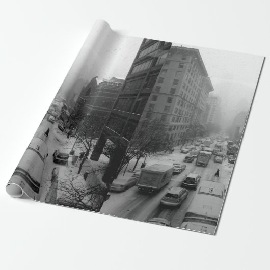 Winter NYC Cadeaupapier (Uitgerold)