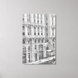 Winter NYC Upper West Side Fotografie op Canvas Afdruk