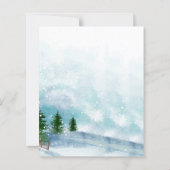 Winter Ochtend Kalligrafie Bruiloft Save the Date (Achterkant)