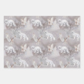 Winter of Kerstland Fox Owl Elegant Inpakpapier Vel (Voorkant 3)