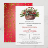 Winter of Kerstmis bruiloft repetitie diner Kaart (Voorkant / Achterkant)