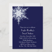 Winter Offset Snowflake 16th Birthday Invite blue Kaart (Voorkant)
