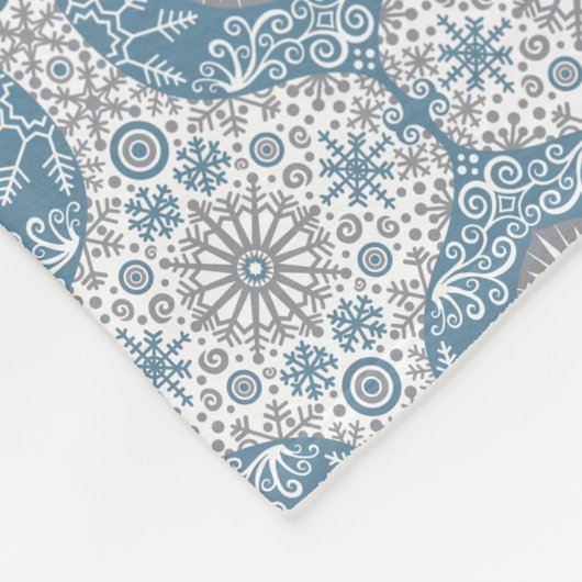 Winter Ogee Patroon Fleece Deken (Hoek)