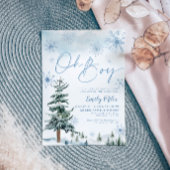 Winter Oh Boy uitnodiging, Boy Baby shower Kaart