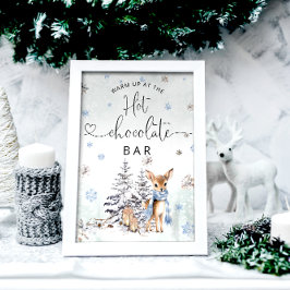 Winter Oh herten opwarmen bij de warme chocoladere Poster