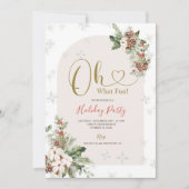 Winter Oh Wat een leuk kerstfeest met bloemen Kaart (Voorkant)