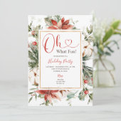 Winter Oh Wat een leuk kerstfeest met bloemen Kaart (Staand voorkant)