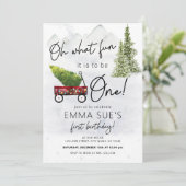 Winter Oh Wat leuk kerstboom eerste verjaardag I Kaart (Staand voorkant)