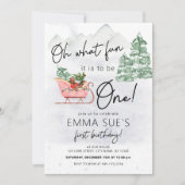 Winter Oh Wat leuk kerstslaapje eerste verjaardag Kaart (Voorkant)