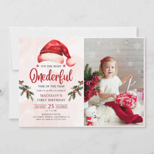 Winter Olegful Kerstmis Kerstman Hoed Verjaardag Kaart (Voorkant)