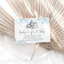 Winter Olifant Boy Baby shower boeken voor Baby Informatiekaartje