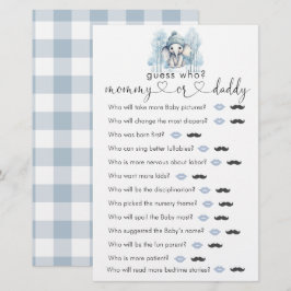 Winter olifant jongen Baby shower "Raad eens wie"