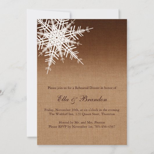 Winter Ombre Rehearsal Dinner Invitation Kaart (Voorkant)