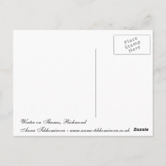 Winter on Thames, Richmond Briefkaart (Achterkant)