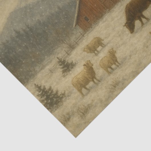 Winter on the Farm Tissuepapier (Detail)