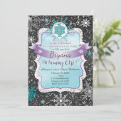 Winter Onderland 1e verjaardag uitnodigingen (Staand voorkant)