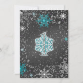 Winter Onderland 1e verjaardag uitnodigingen (Achterkant)