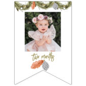 Winter Onderland Birthday Maandfoto Vlaggetjes (Tweede vlag)