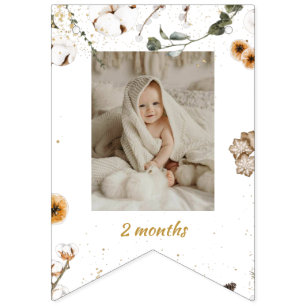 Winter Onderland Birthday Maandfoto Vlaggetjes