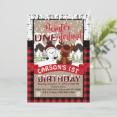 Winter Onderland Birthday Party Invitation Kaart (Staand voorkant)