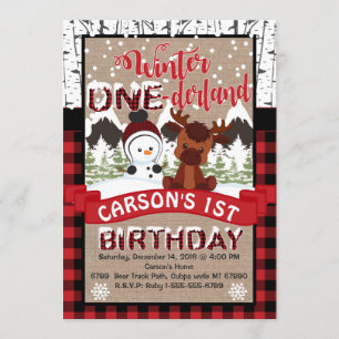 Winter Onderland Birthday Party Invitation Kaart