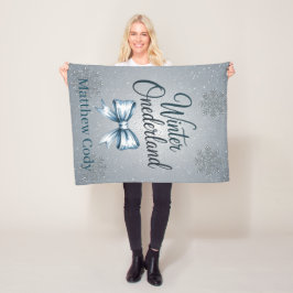 Winter Onderland Boys 1st. Birthday Party Gift Fleece Deken