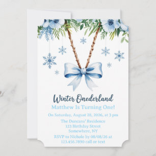 Winter Onderland Boys 1st. verjaardagsfeestje Kaart