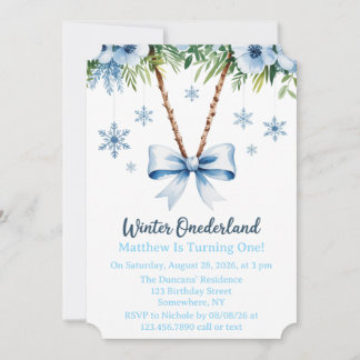 Winter Onderland Boys 1st. verjaardagsfeestje Kaart