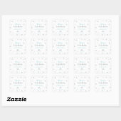 Winter onderland, Custom Silver Blue 1e Verjaardag Vierkante Sticker (Vel)