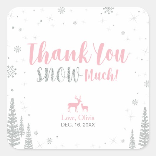 Winter onderland, Dank je sneeuw veel sticker (Voorkant)