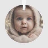 Winter onderland eerste kerstfoto ornament (achterkant)