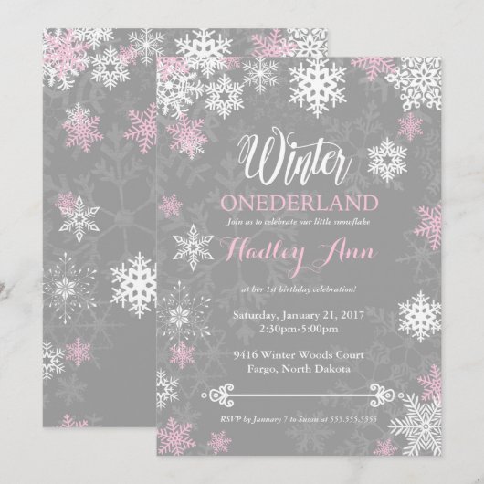 Winter Onderland Eerste uitnodiging op zaterdag (Voorkant / Achterkant)